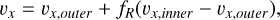v_x=v_{x,outer}+f_R(v_{x,inner}-v_{x,outer}),