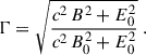 $$ \begin{aligned} \Gamma = \sqrt{\frac{c^2\,B^2+E_0^2}{c^2\,B_0^2+E_0^2}} \ . \end{aligned} $$