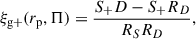 $$ \begin{aligned} \xi _\mathrm{g+} (r_\mathrm{p} , \Pi ) = \frac{S_+D-S_+R_D}{R_S R_D},\end{aligned} $$