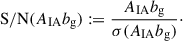 $$ \begin{aligned} \mathrm{S/N} (A_\mathrm{IA} b_\mathrm{g} ):=\frac{A_\mathrm{IA} b_\mathrm{g} }{\sigma (A_\mathrm{IA} b_\mathrm{g} )}\cdot \end{aligned} $$