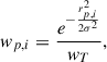 $$ \begin{aligned} w_{p,i} = \frac{e^{-\frac{r_{p,i}^2}{2\sigma ^2}}}{w_T}, \end{aligned} $$