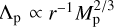 $\[\Lambda_{\mathrm{p}} \propto r^{-1} M_{\mathrm{p}}^{2 / 3}\]$