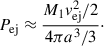 $$ \begin{aligned} P_{\mathrm{ej} }\approx \frac{M_1 v^2_{\mathrm{ej} }/2}{4\pi a^3/3}\cdot \end{aligned} $$