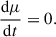 $$ \begin{aligned}&\frac{\mathrm{d}\mu }{\mathrm{d} t} = 0. \end{aligned} $$