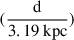 $ (\frac{\mathrm{d}}{3.19 \text{ kpc}}) $