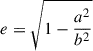 $ e=\sqrt{1-\frac{a^2}{b^2}} $