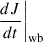 $ \left.\frac{dJ}{dt}\right|_{\mathrm{wb}} $