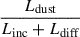$ \frac{L_{\mathrm{dust}}}{L_{\mathrm{inc}}+L_{\mathrm{diff}}} $