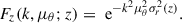 Mathematical equation: $$ \begin{aligned} F_z(k, \mu _{\theta };z) = \text{ e}^{-k^2\mu _{\theta }^2\sigma _{r}^2(z)}. \end{aligned} $$