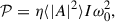 Mathematical equation: $$ \begin{aligned} \mathcal{P} = \eta \langle |A |^2 \rangle I \omega _0^2, \end{aligned} $$