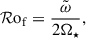 Mathematical equation: $$ \begin{aligned} {\mathcal{R} \mathrm{o}}_{\rm f} = \frac{\tilde{\omega }}{2 \Omega _{\star }}, \end{aligned} $$
