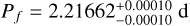 Mathematical equation: $P_f=2.21662_{-0.00010}^{+0.00010}~\mathrm{d}$