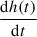 Mathematical equation: $ \frac{\mathrm{d} h(t)}{\mathrm{d} t} $