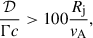 Mathematical equation: $$ \begin{aligned} \frac{\mathcal{D} }{\Gamma c}>100\frac{R_\mathrm{j} }{v_\mathrm{A} } ,\end{aligned} $$