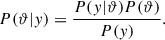Mathematical equation: $$ \begin{aligned} P(\vartheta |y)=\frac{P(y|\vartheta )P(\vartheta )}{P(y)}. \end{aligned} $$
