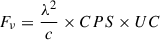 Mathematical equation: $$ \begin{aligned} F_{\nu }=\frac{\lambda ^{2}}{c}\times CPS \times UC \end{aligned} $$