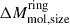 Mathematical equation: $ \Delta M_{\mathrm{mol, size}}^{\mathrm{ring}} $