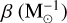 Mathematical equation: $\beta \left( {{\rm{M}}_ \odot ^{ - 1}} \right)$