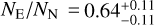Mathematical equation: $N_{\text{E}}/N_{\text{N}} = 0.64^{+0.11}_{-0.11}$