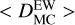 Mathematical equation: $<D^{\mathrm{EW}}_{\mathrm{MC}}>$