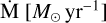 Mathematical equation: $\mathop {\rm{M}}\limits^. \left( {{M_ \odot }{\rm{y}}{{\rm{r}}^{ - 1}}} \right)$