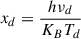 Mathematical equation: $ x_d = {h \nu_d\over K_B T_d} $