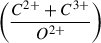 Mathematical equation: $ \left(\frac{C^{2+} + C^{3+}}{O^{2+}}\right) $
