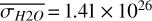 Mathematical equation: $\overline {{\sigma _{H2O}}} = 1.41 \times {10^{26}}$