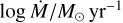 Mathematical equation: $\log \dot M/{M_ \odot }{\rm{y}}{{\rm{r}}^{ - 1}}$