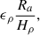 Mathematical equation: $$ \begin{aligned} \epsilon _\rho \frac{R_a}{H_\rho }, \end{aligned} $$