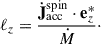 Mathematical equation: $$ \begin{aligned} \ell _z = \frac{\dot{\mathbf{J }}_{\rm acc}^\mathrm{spin} \cdot \mathbf{e }_z^{*}}{\dot{M}}\cdot \end{aligned} $$