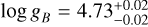 Mathematical equation: $\log\textit{g}_B=4.73^{+0.02}_{-0.02}$