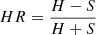 Mathematical equation: $ HR = \frac{H-S}{H+S} $