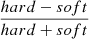 Mathematical equation: $ \frac{hard-soft}{hard+soft} $