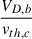 Mathematical equation: $ \frac{V_{D,b}}{v_{th,c}} $