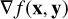 Mathematical equation: $\nabla f({\bf{x}},{\bf{\tilde y}})$