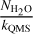 Mathematical equation: $\[\frac{N_{\mathrm{H}_{2} \mathrm{O}}}{k_{\mathrm{QMS}}}\]$