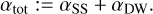 Mathematical equation: $\[\alpha_{\mathrm{tot}}:=\alpha_{\mathrm{SS}}+\alpha_{\mathrm{DW}} .\]$