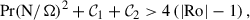 Mathematical equation: $$ \begin{aligned} \mathrm{Pr}{(\mathrm{N}/ \Omega )^2}+ \mathcal{C} _1 + \mathcal{C} _2 > 4\left( \vert \mathrm{Ro}\vert -1 \right), \end{aligned} $$