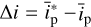 Mathematical equation: $\Delta i = \bar i_{\rm{p}}^ * - \bar i$