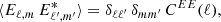 Mathematical equation: $$ \begin{aligned} \langle E_{\ell , m}\,E^{*}_{\ell ^{\prime }, m^{\prime }}\rangle&=\delta _{\ell \ell ^{\prime }}\,\delta _{mm^{\prime }}\,C^{EE}(\ell) ,\end{aligned} $$