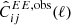 Mathematical equation: $ \hat{C}_{ij}^{EE, \mathrm{obs}}(\ell) $