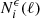 Mathematical equation: $ N_{i}^{\mathrm{\epsilon}}(\ell) $