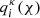 Mathematical equation: $ q^{\kappa}_{i}(\chi) $