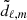 Mathematical equation: $ \tilde{d}_{\ell, m} $