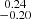 Mathematical equation: $ \substack{0.24 \\ -0.20} $