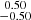 Mathematical equation: $ \substack{0.50 \\ -0.50} $