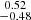 Mathematical equation: $ \substack{0.52 \\ -0.48} $