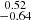 Mathematical equation: $ \substack{0.52 \\ -0.64} $