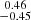 Mathematical equation: $ \substack{0.46 \\ -0.45} $